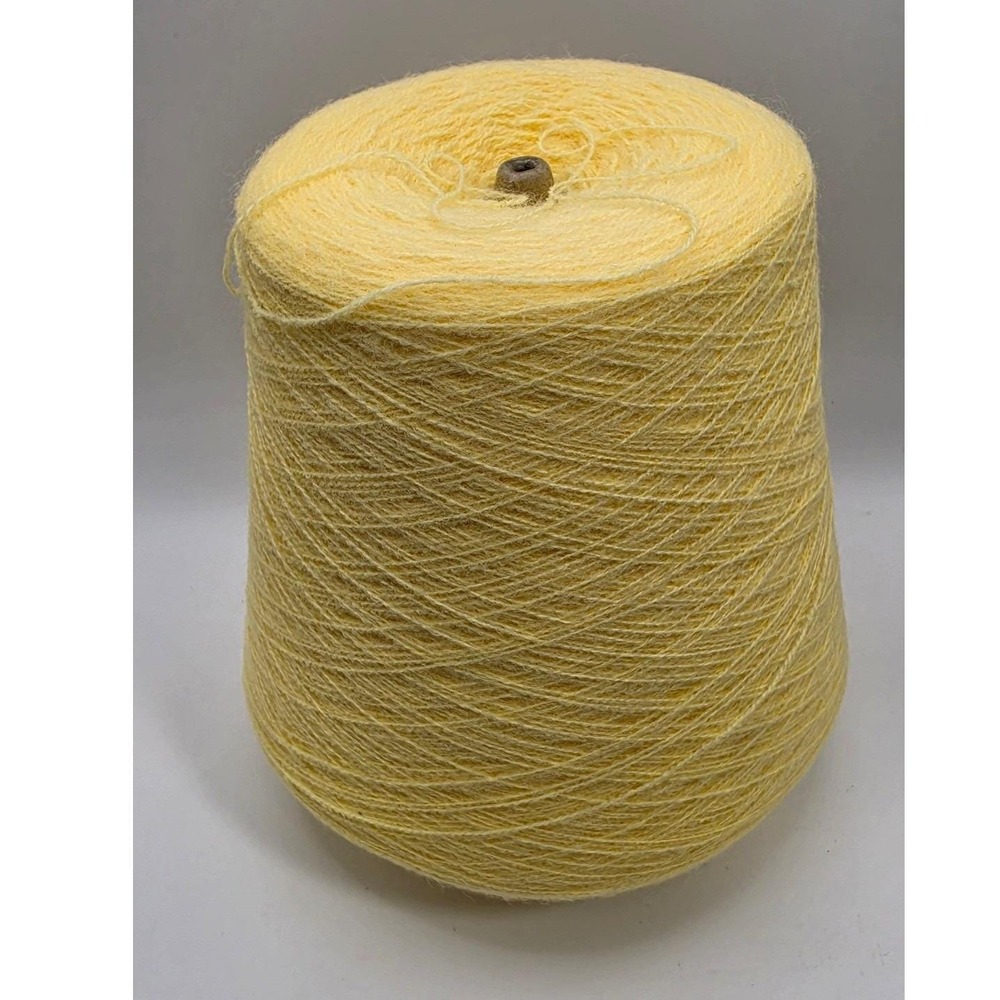 Heirloom Parade 2/24 Cone Yarn Light Yellow Machine Knitting Weaving Vintage